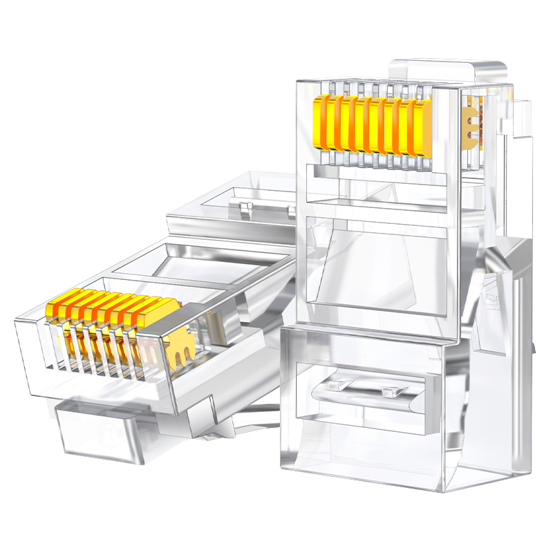 CRJ5100F 超五類網(wǎng)線水晶頭 工程網(wǎng)絡(luò)連接器 RJ45電腦網(wǎng)絡(luò)連接頭 100個/盒